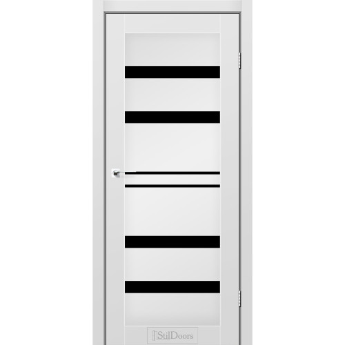 Двері міжкімнатні CUBA сірий мат скло чорне StilDoors