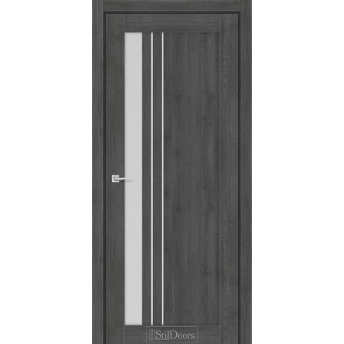 Двері міжкімнатні BELLANO дуб смоки скло сатин StilDoors