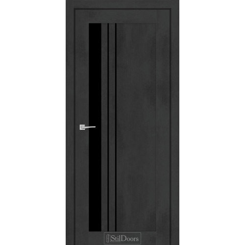 Двері міжкімнатні BELLANO бетон антрацит скло чорне StilDoors