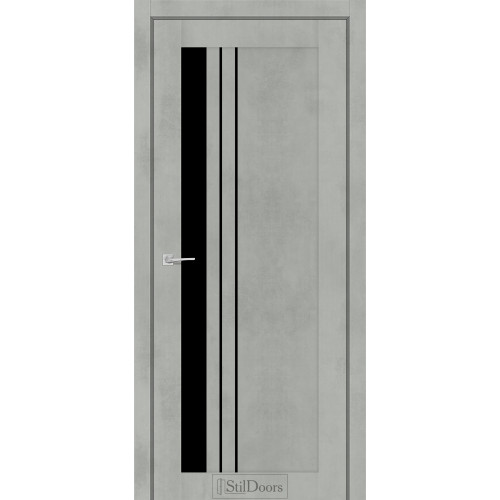 Двері міжкімнатні BELLANO бетон тефра скло чорне StilDoors