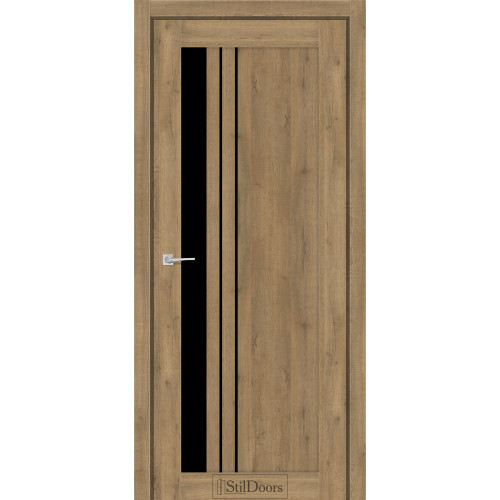 Двері міжкімнатні BELLANO дуб крафт скло чорне StilDoors