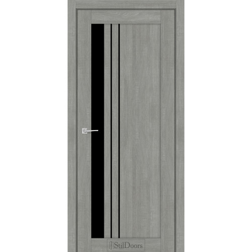 Двері міжкімнатні BELLANO ясен нордик скло чорне StilDoors