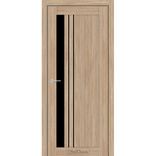 Двері міжкімнатні BELLANO ясен пісочний скло чорне StilDoors