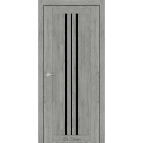 Двері міжкімнатні ARMANO дуб патина скло чорне StilDoors