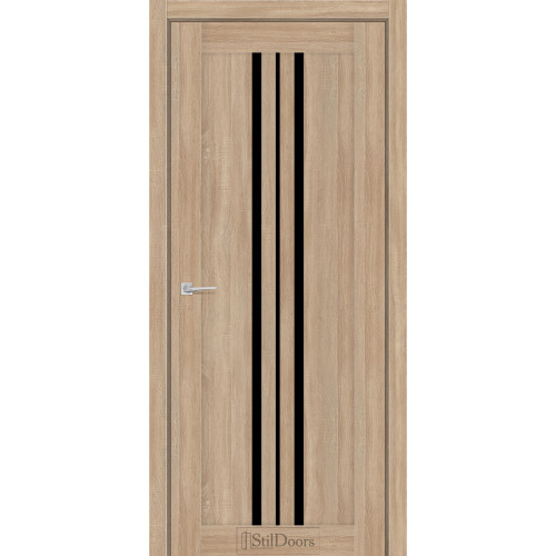 Двері міжкімнатні ARMANO ясен пісочне скло чорне StilDoors