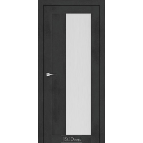 Дверь межкомнатная LIVORNA бетон антрацит стекло сатин StilDoors 
