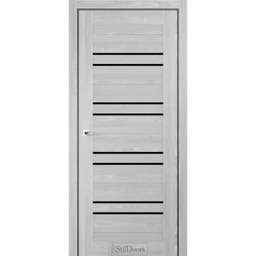 Двері міжкімнатні FERRO флітвуд грей скло чорне StilDoors